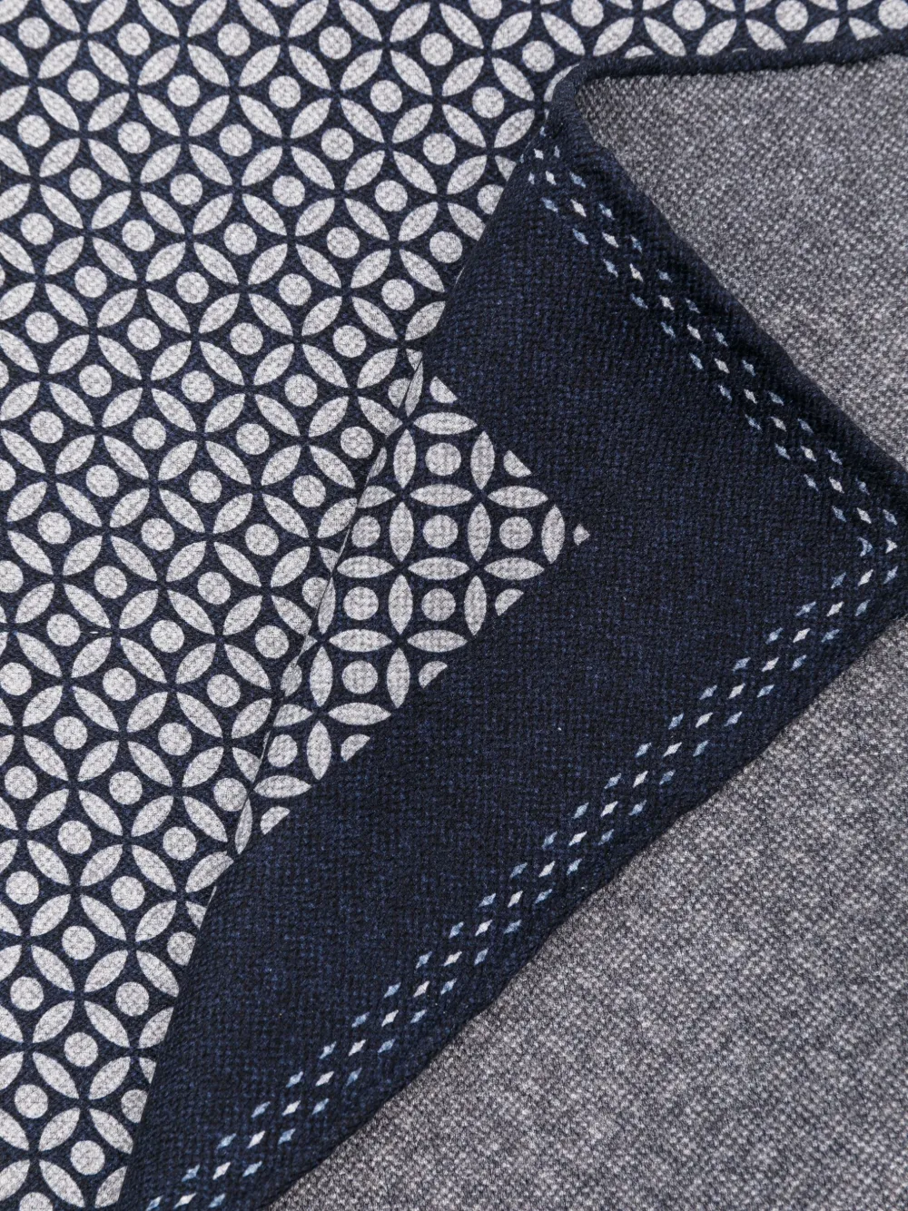 Brunello Cucinelli geometric-pattern silk scarf Blauw