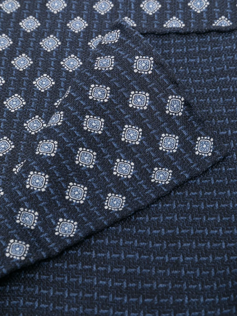 Brunello Cucinelli geometric-pattern silk scarf Blauw