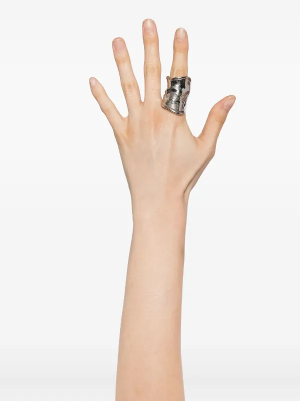 Jean Paul Gaultier The Crushed Can Ring | Silver | FARFETCH ID