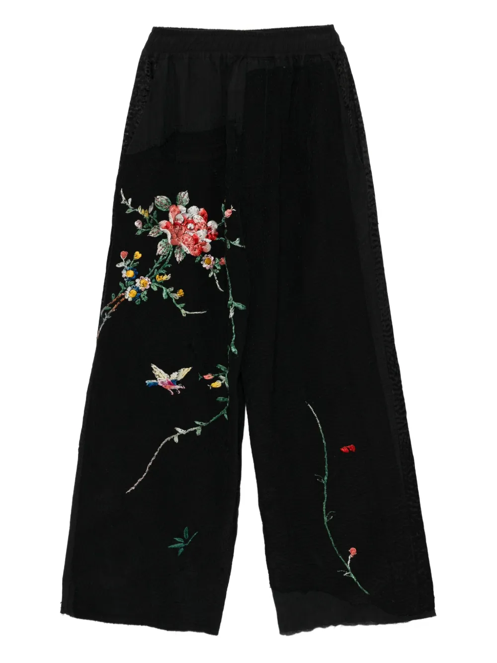 floral-print trousers