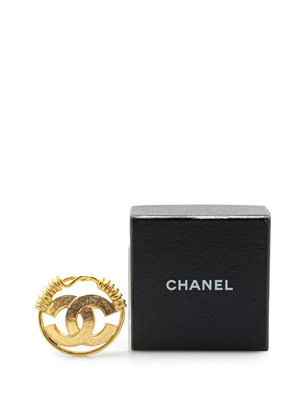 Pre-owned Chanel 1994 Gold Plated Cc Brooch Costume Brooch