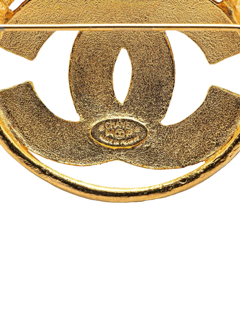 Pre-owned Chanel 1994 Gold Plated Cc Brooch Costume Brooch