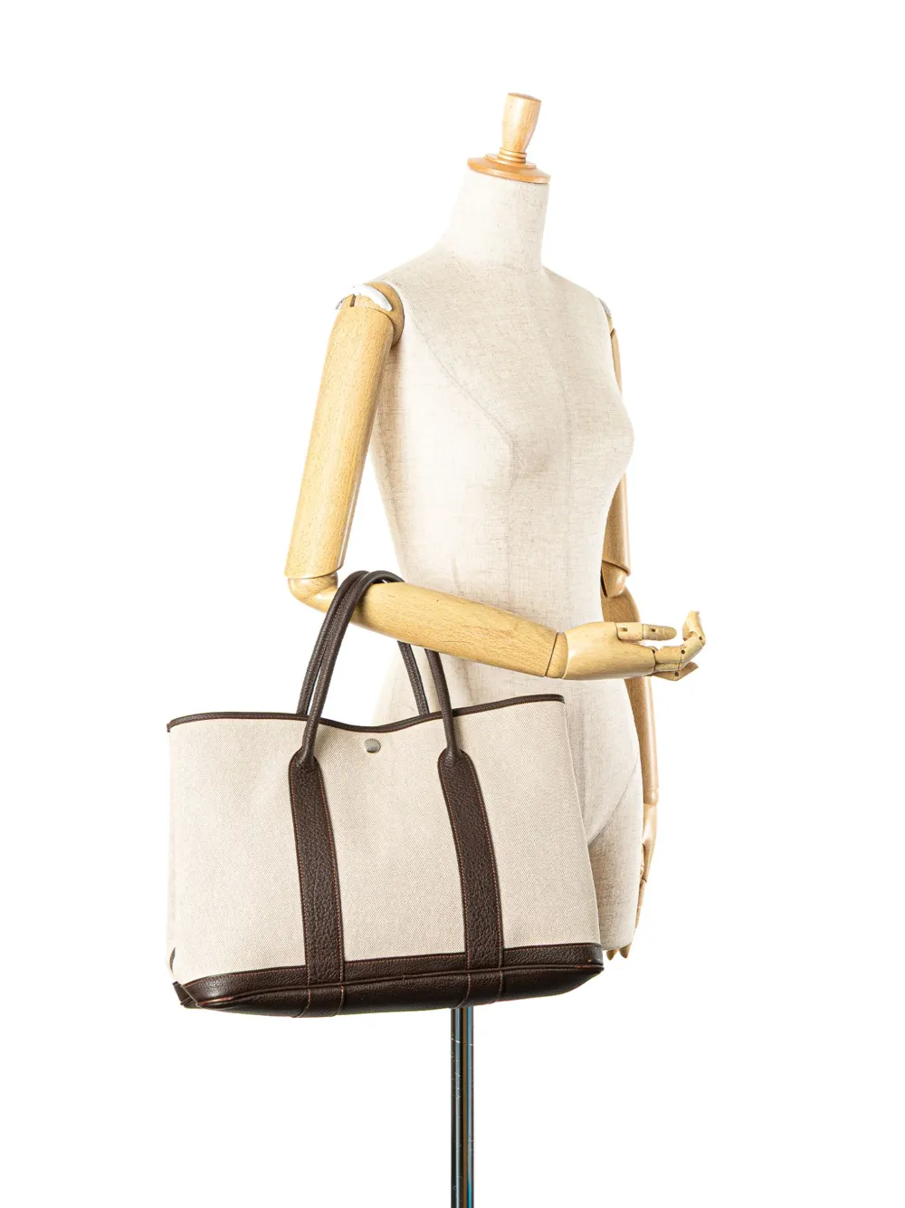 Pre-owned Hermes 1997-2014 Toile And Negonda Garden Party 36 Tote Bag