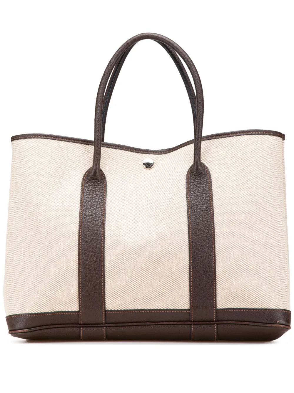 Pre-owned Hermes 1997-2014 Toile And Negonda Garden Party 36 Tote Bag