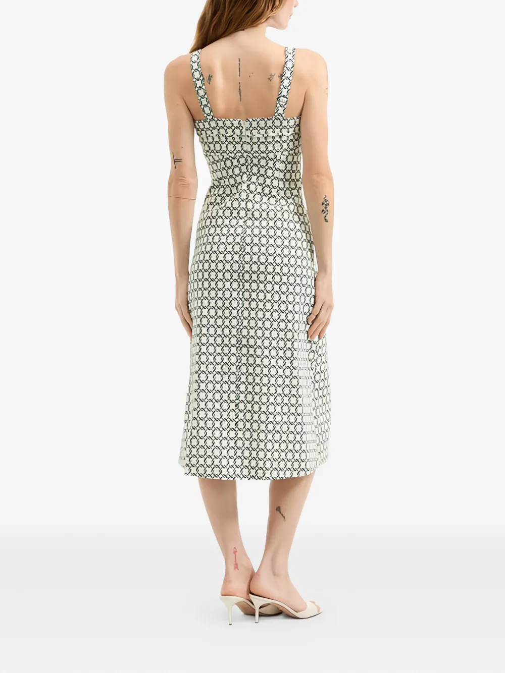 Veronica Beard Colleen Chain Print Cotton Blend Dress In Black