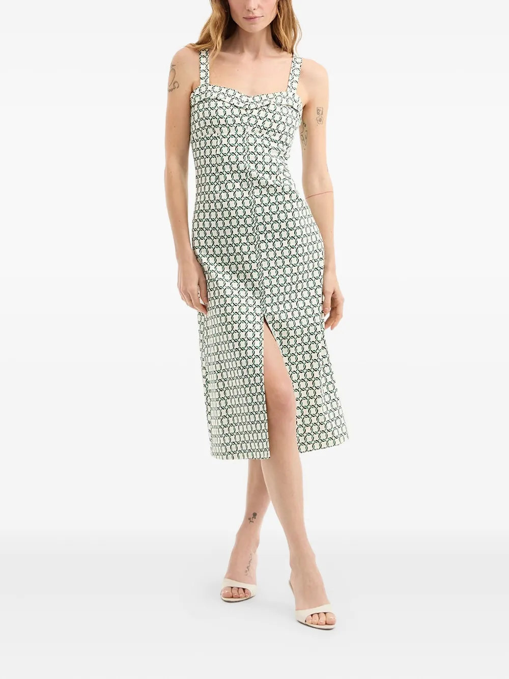 Veronica Beard Colleen jurk met geometrische print - Wit