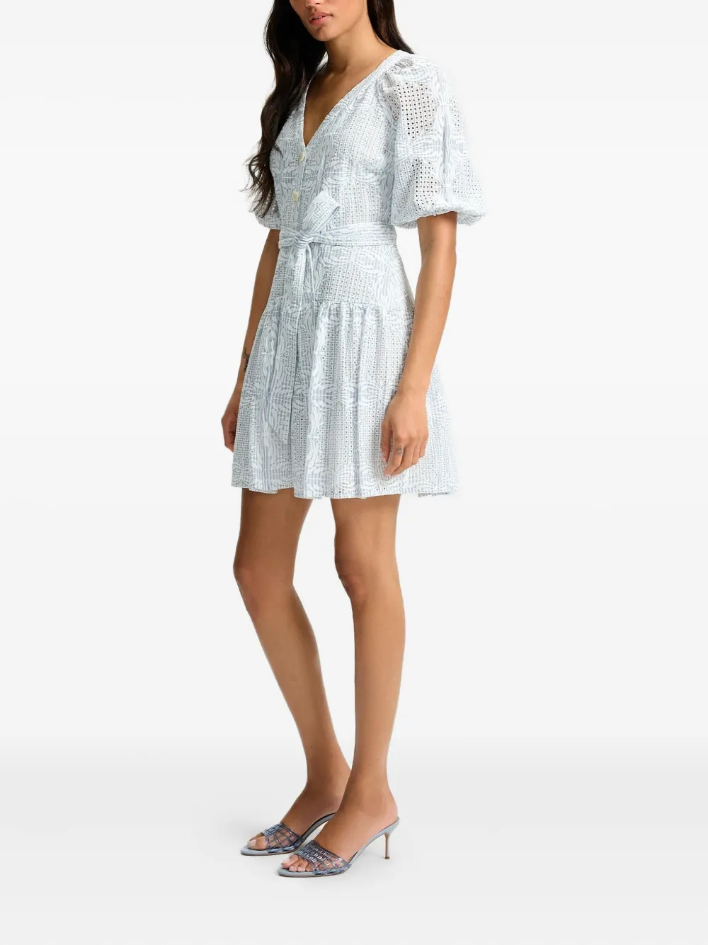 Veronica Beard Bobbie Puff-sleeve Dress In Blue