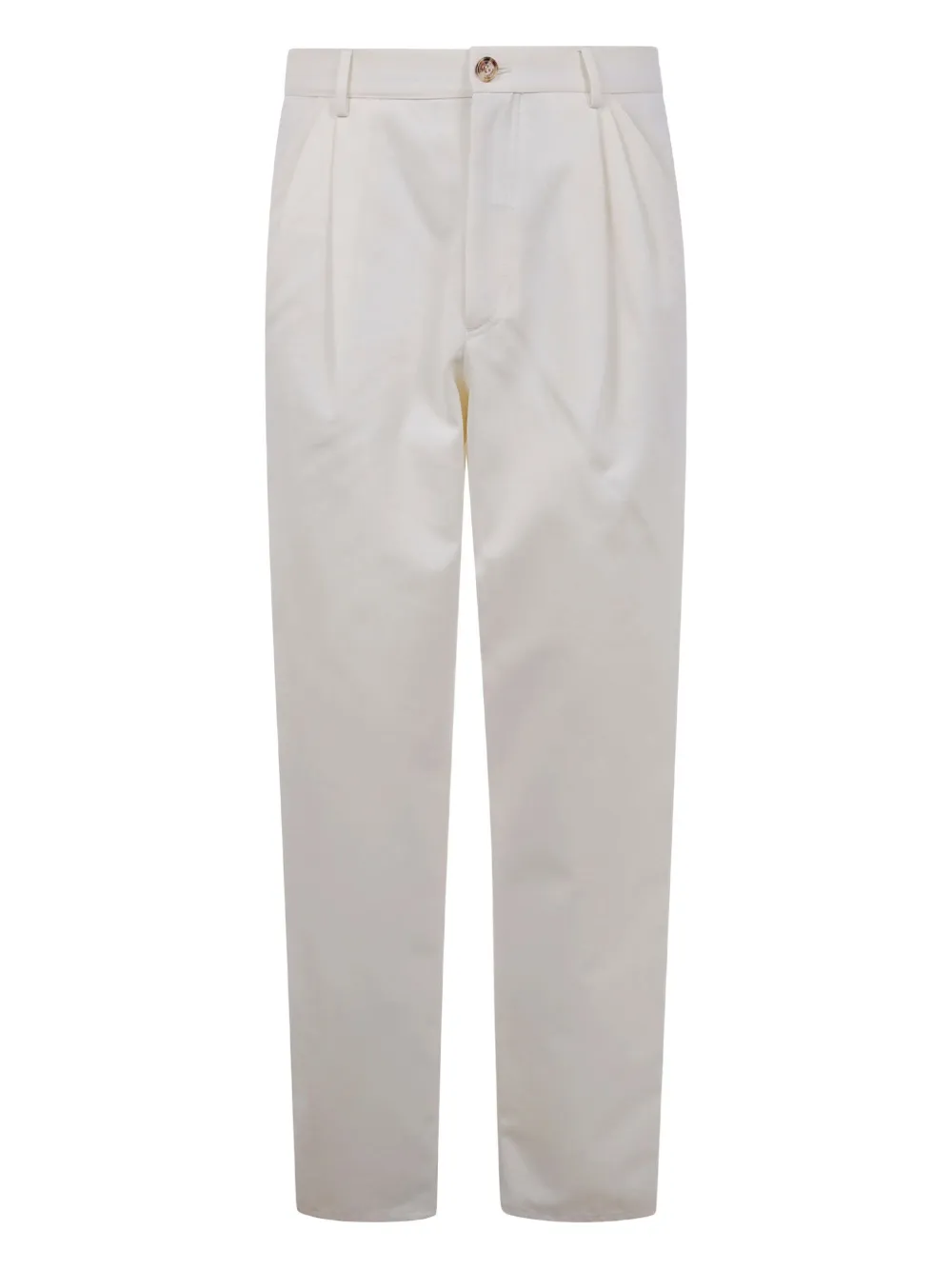 Brunello Cucinelli pleated cotton trousers | Neutrals | Image 1