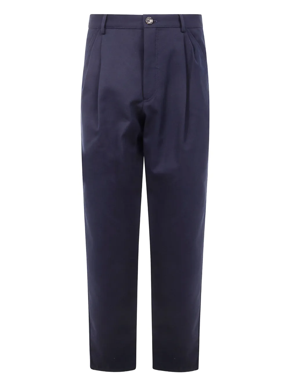 Brunello Cucinelli pleated cotton trousers | Blue | Image 1