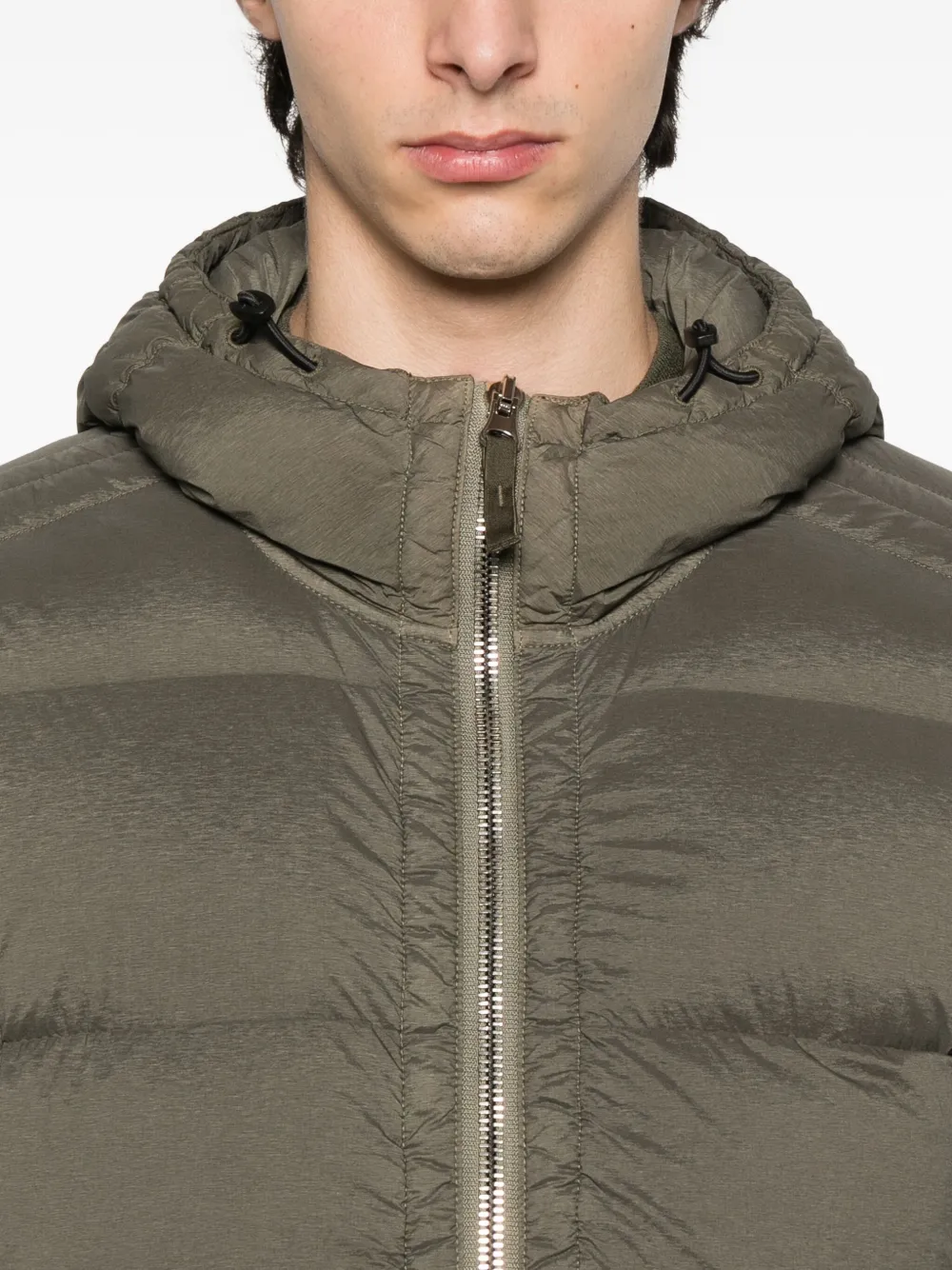 Stone Island hooded padded jacket Groen