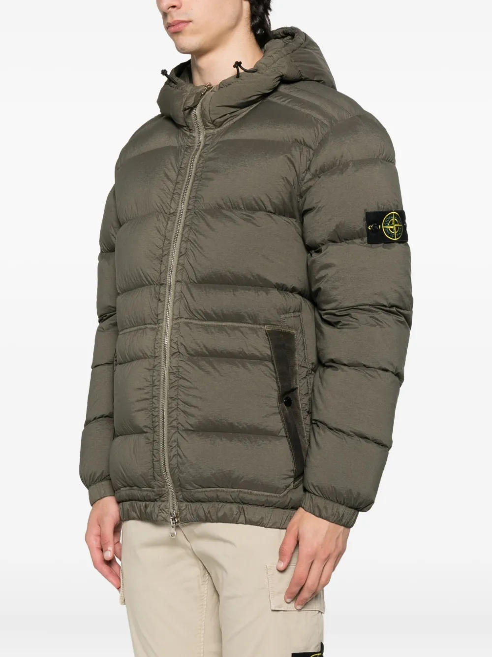 Stone Island hooded padded jacket Groen