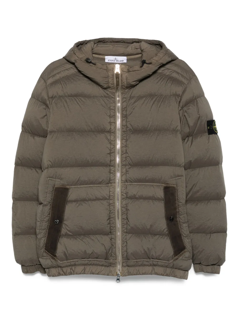 Stone Island hooded padded jacket Groen
