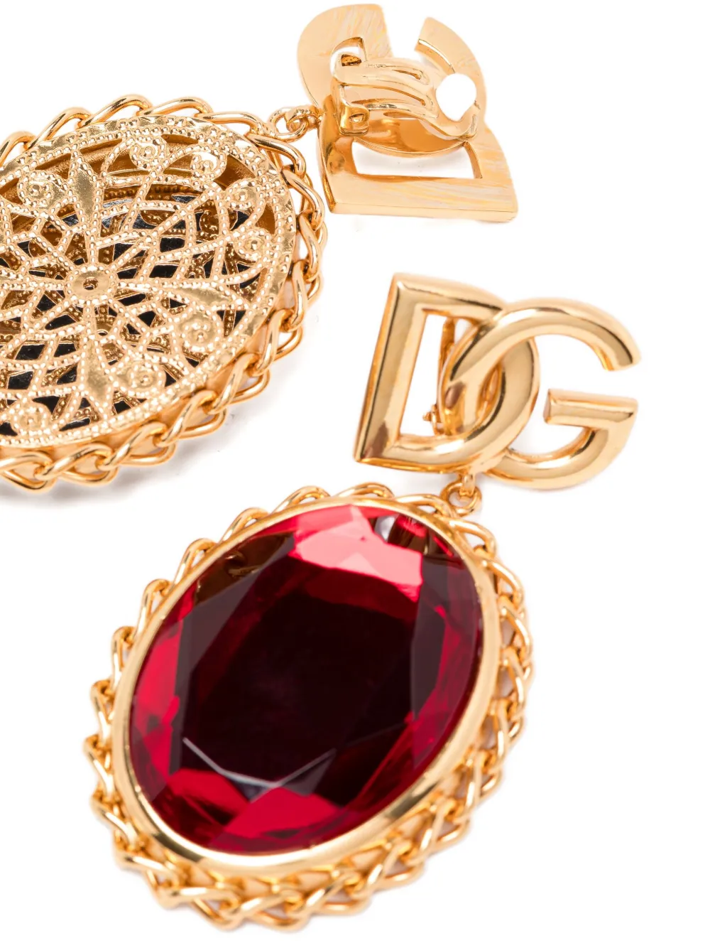 Dolce & Gabbana Oorbellen met logoplakkaat - Goud