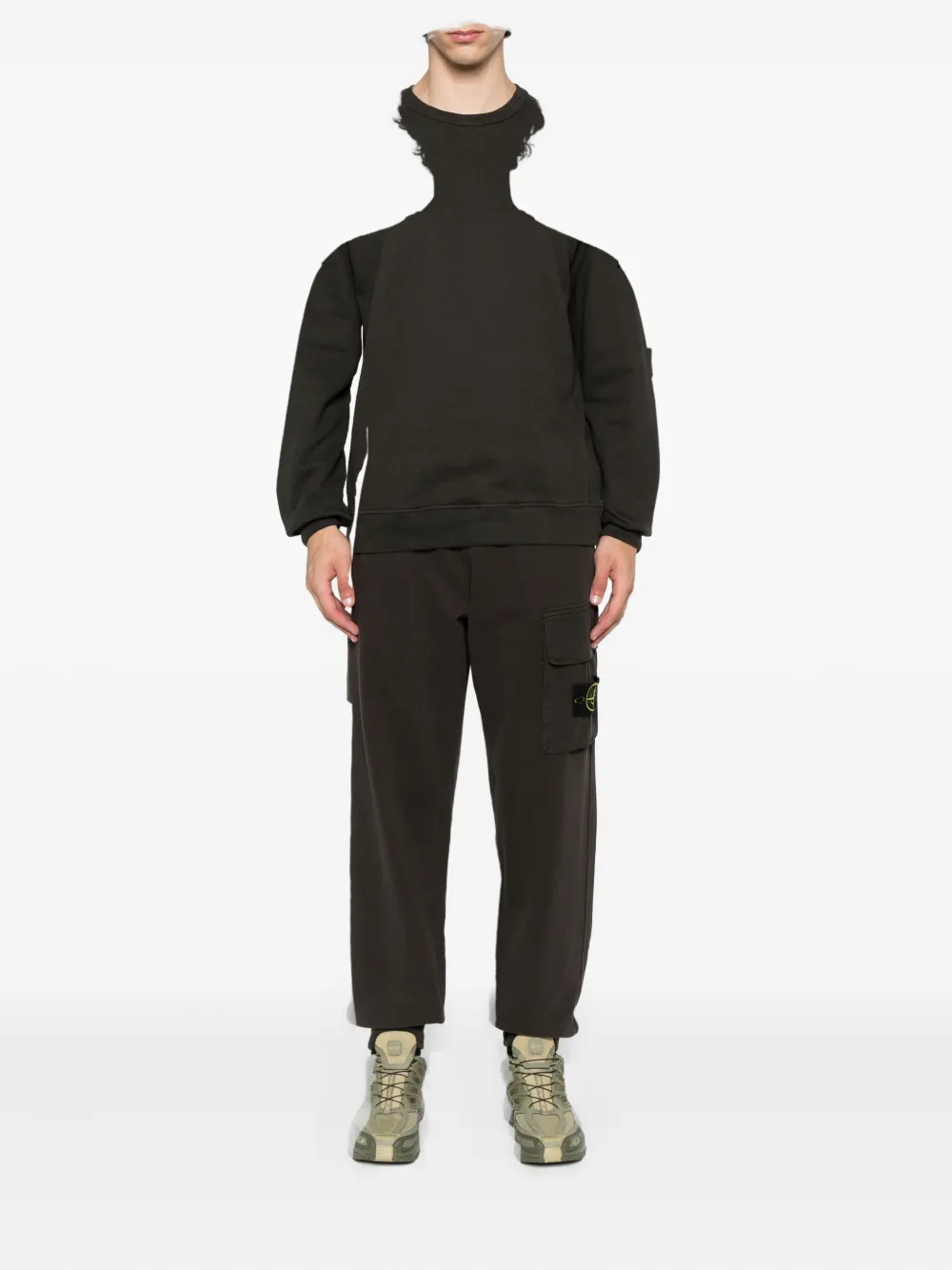 Stone Island Sweater met logopatch Grijs
