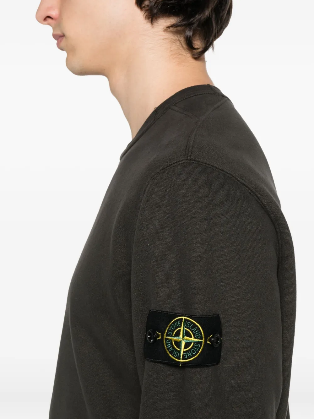 Stone Island Sweater met logopatch Grijs