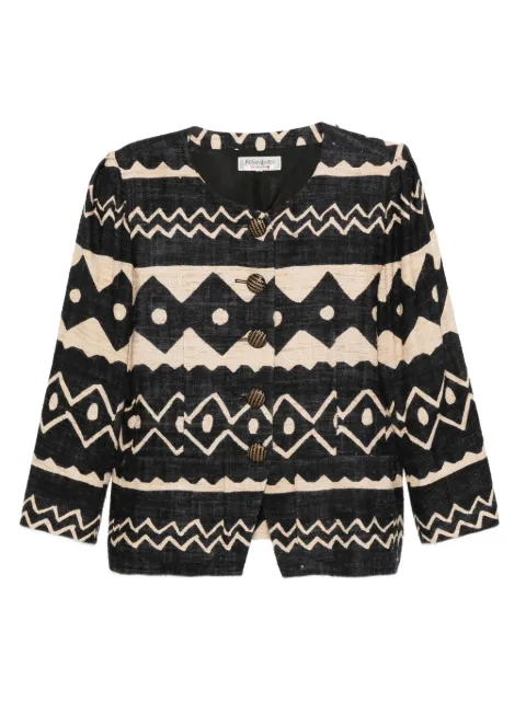 Saint Laurent Pre-Owned 1994 geometric-pattern linen jacket