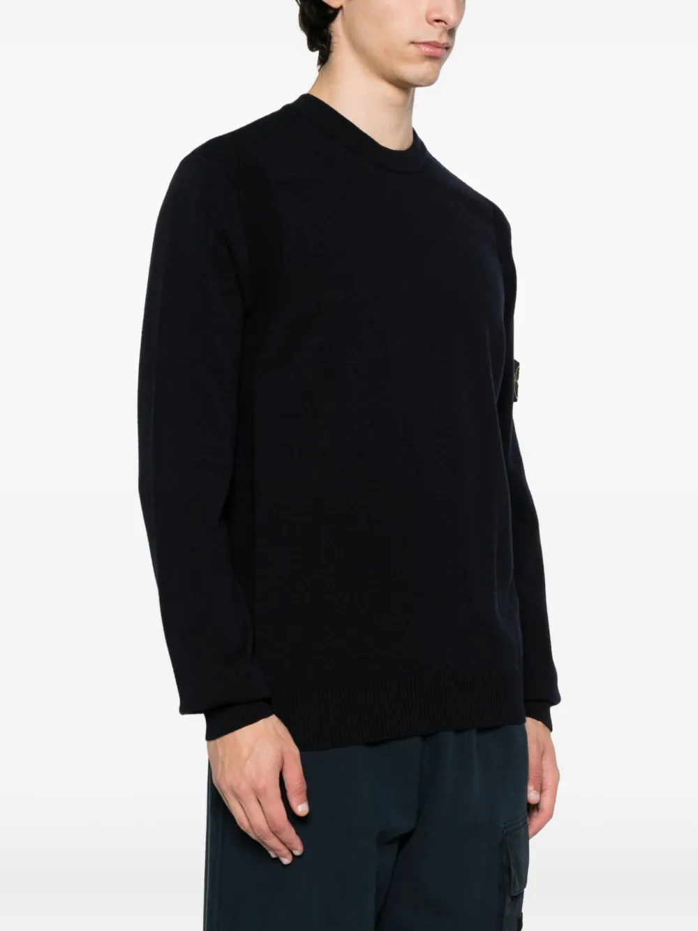 Stone Island Sweater met logopatch Blauw