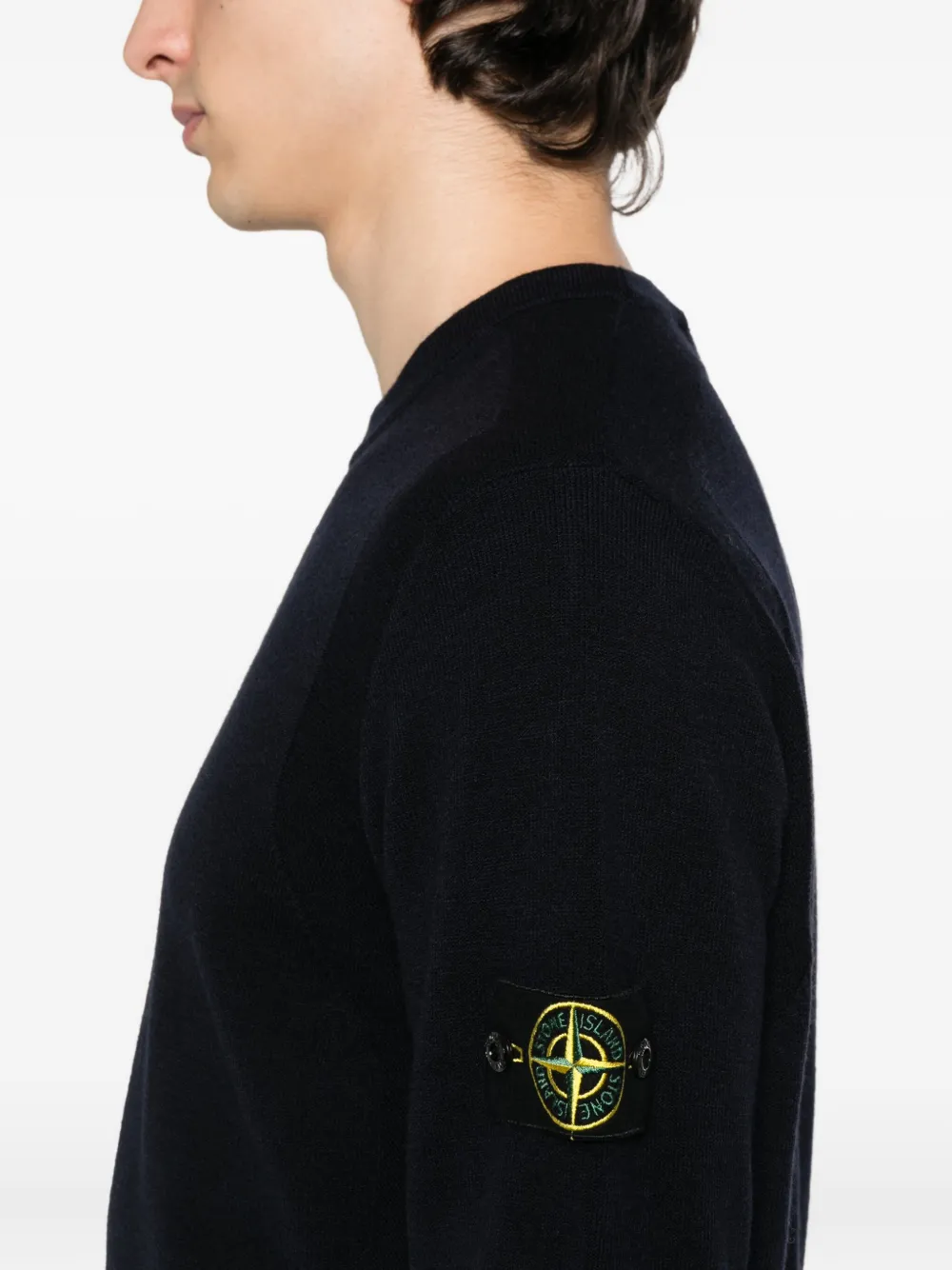 Stone Island Sweater met logopatch Blauw