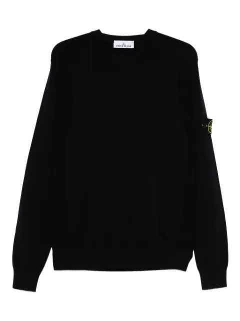 Stone Island logo-patch crew-neck sweater
