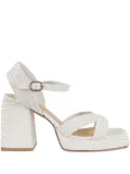 Castañer 100MM Valle/142 metallic-weave block-heel sandals - White