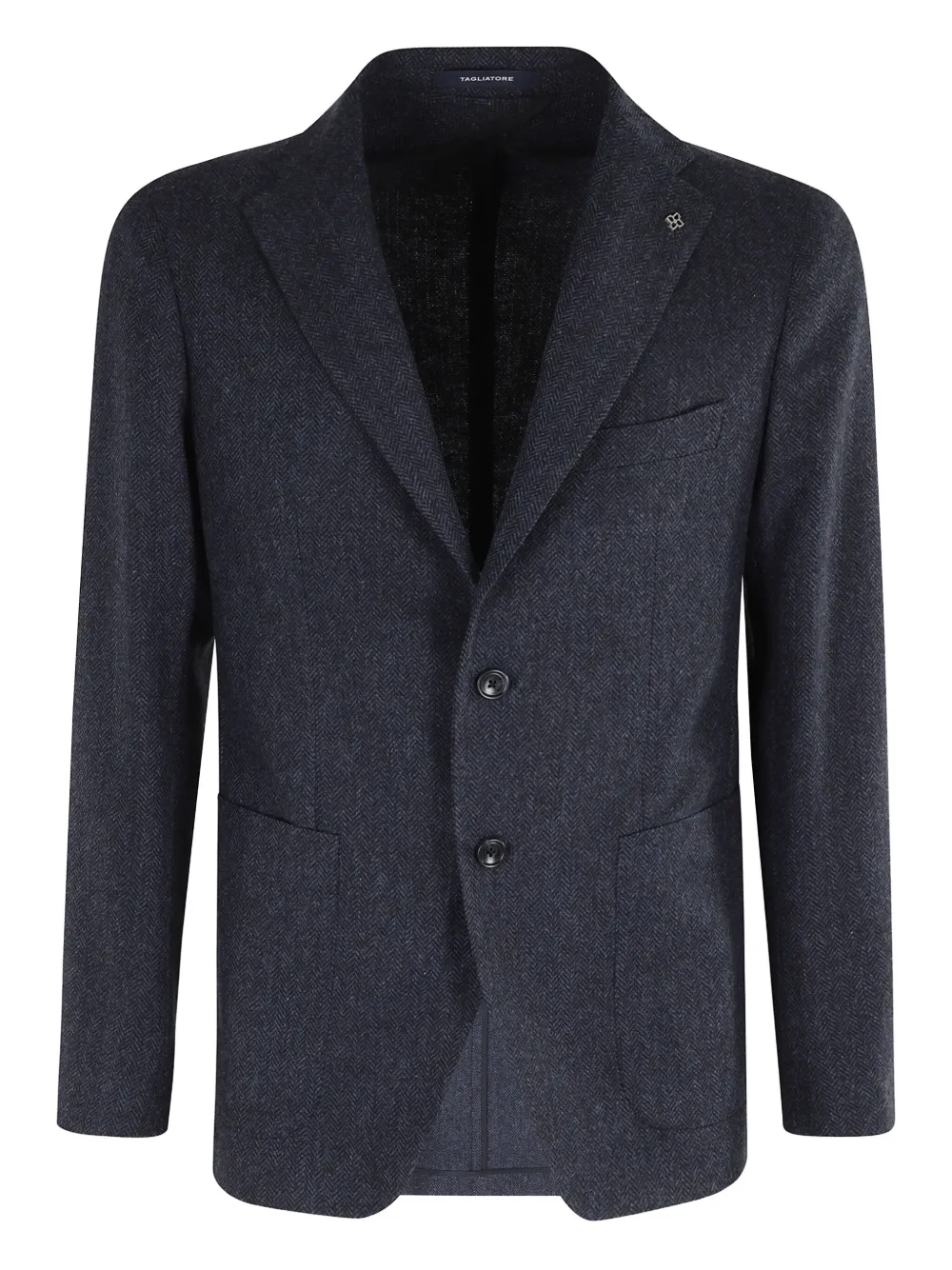 Tagliatore herringbone single-breasted blazer Blauw