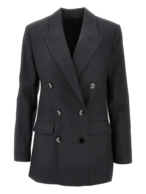 Isabel Marant Double-breasted Checked Jacket in Grey