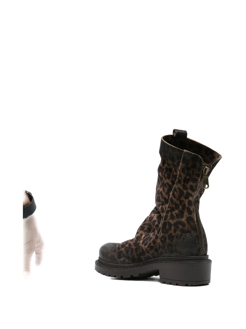Metisse 40mm Leopard-print Slouch Boots In Brown