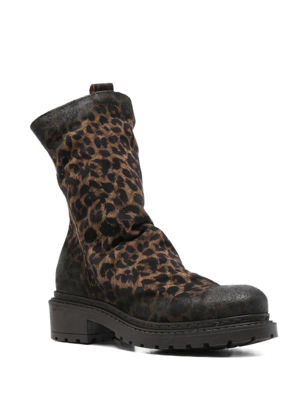 Metisse 40mm Leopard-print Slouch Boots In Brown
