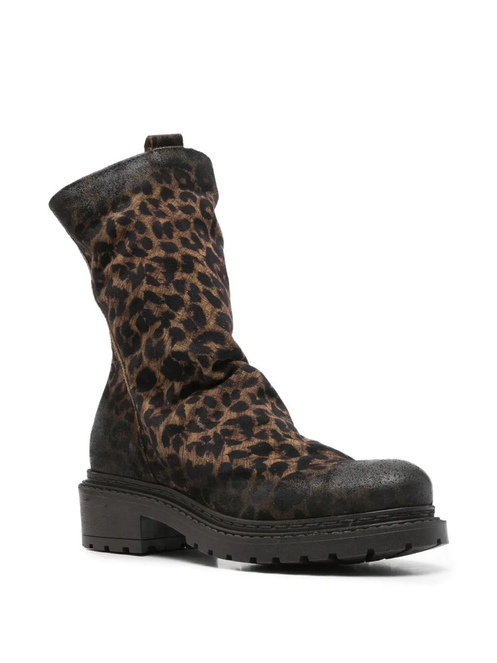 Metisse 40mm leopard-print slouch boots Brown