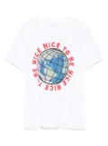 Stella McCartney Kids globe-print cotton T-shirt - White