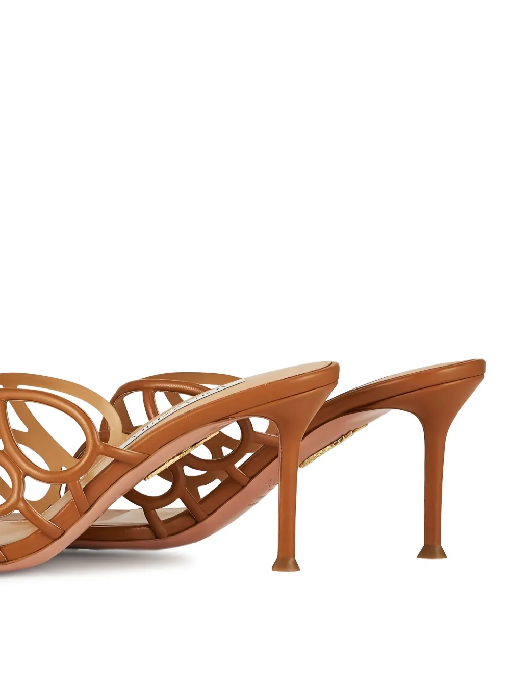 Aquazzura Infinito 75MM leather sandals Brown