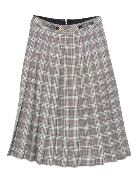Céline Pre-Owned falda plisada a cuadros 1970