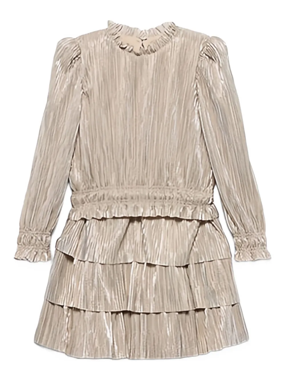 Abel & Lula Geplooide jurk met ruches Beige