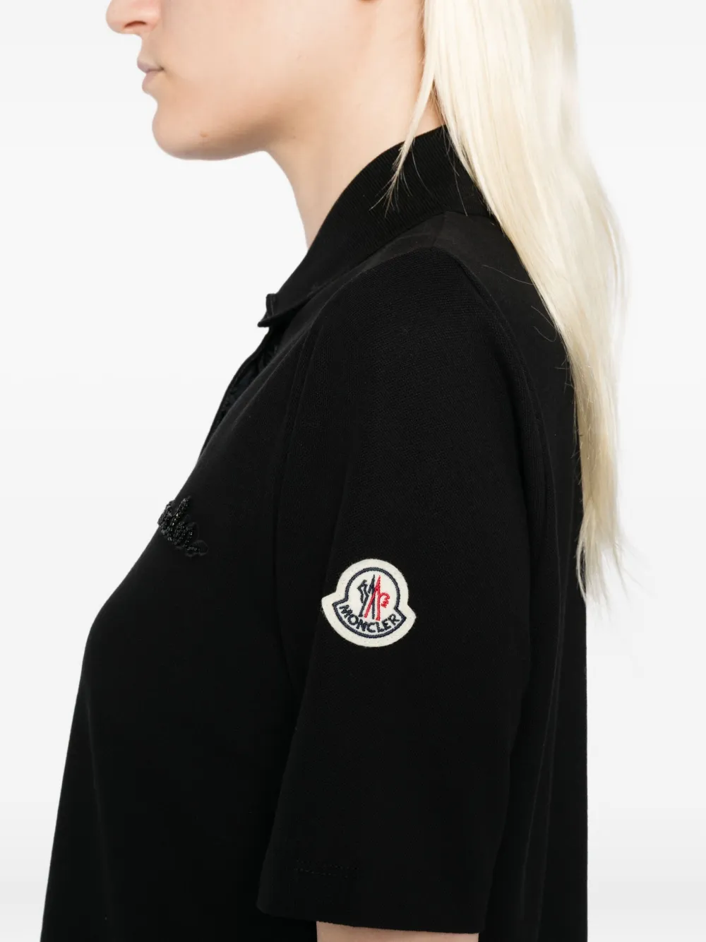 Moncler Poloshirt met geborduurd logo Zwart