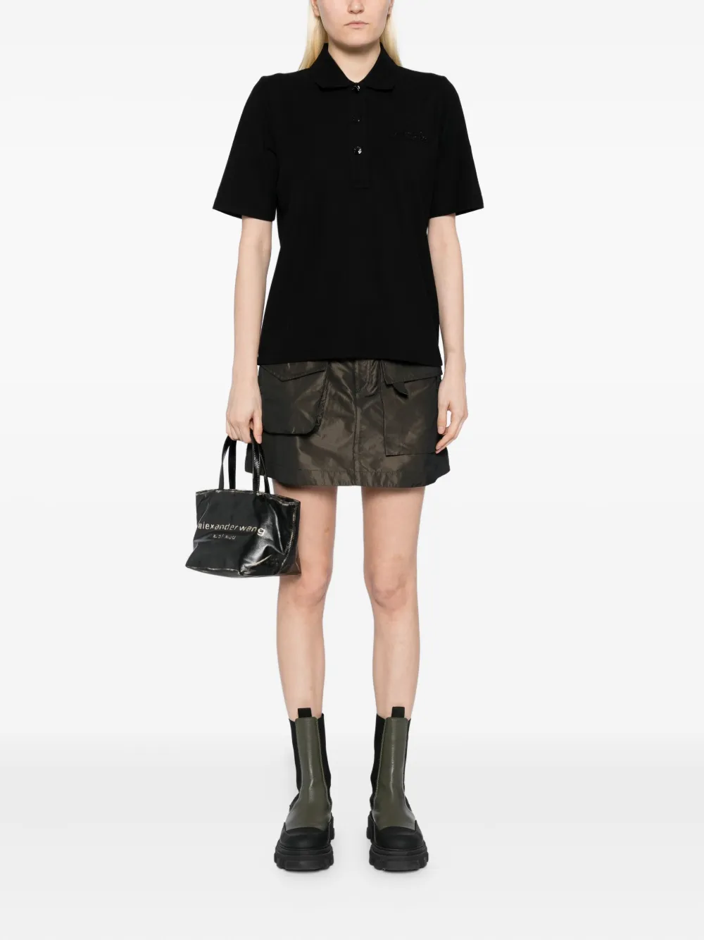 Moncler Poloshirt met geborduurd logo Zwart