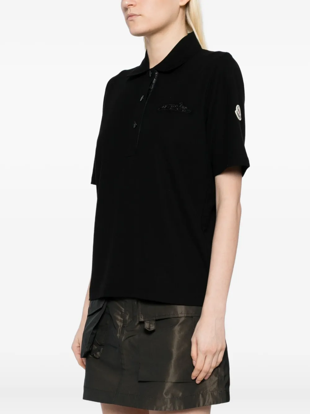 Moncler Poloshirt met geborduurd logo Zwart