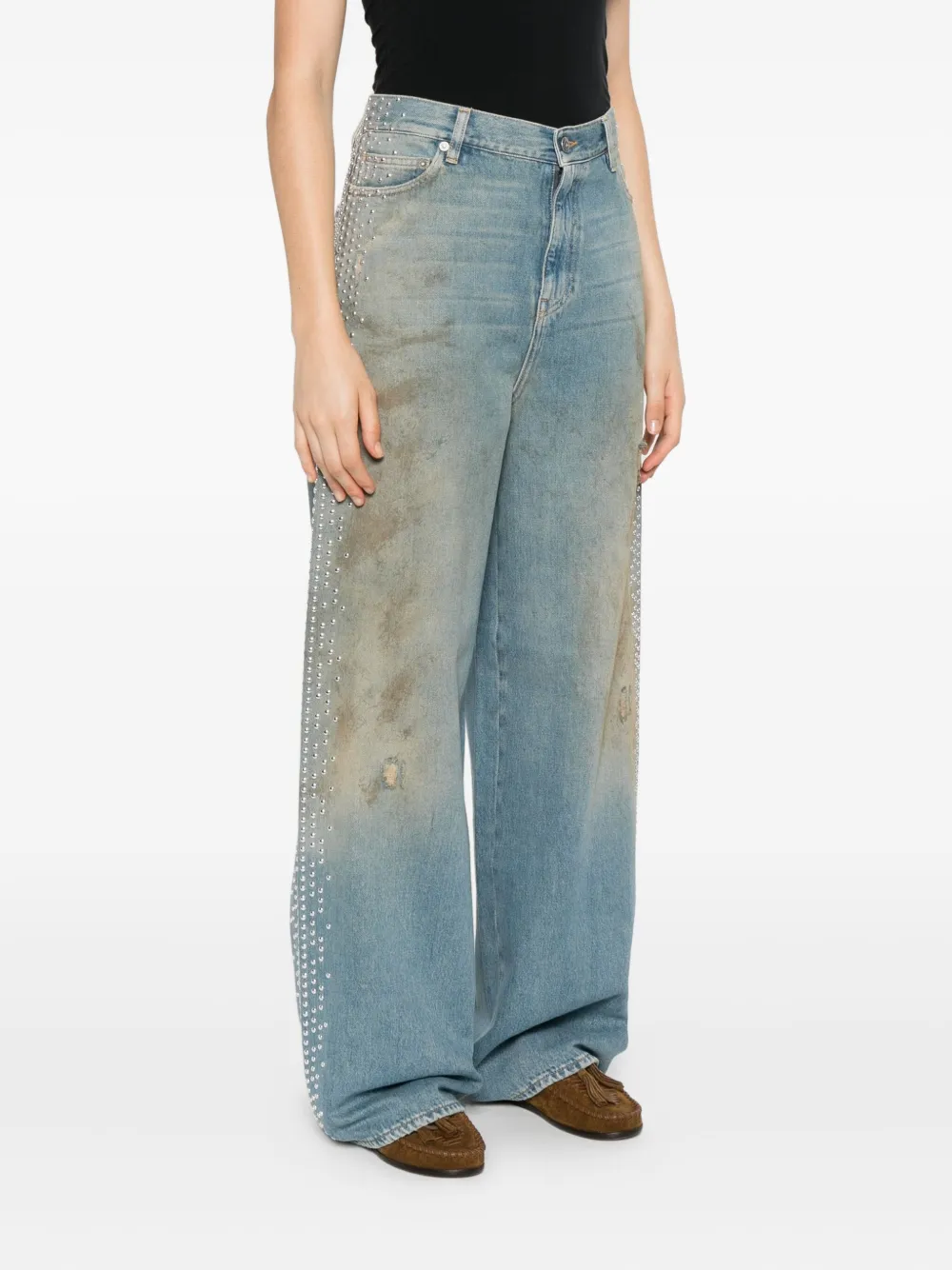 Golden Goose Embellished Wide-leg Jeans