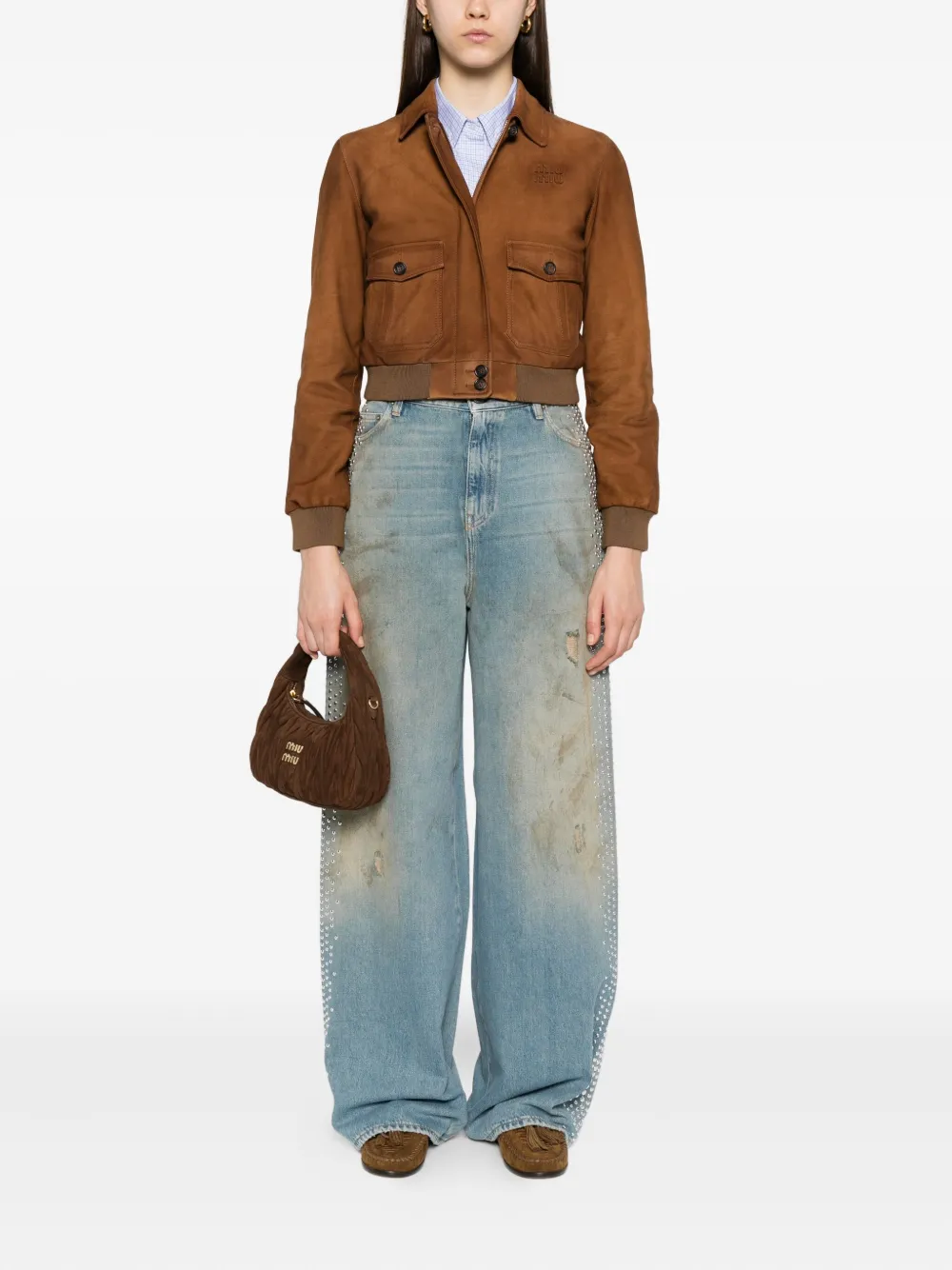Golden Goose Embellished Wide-leg Jeans
