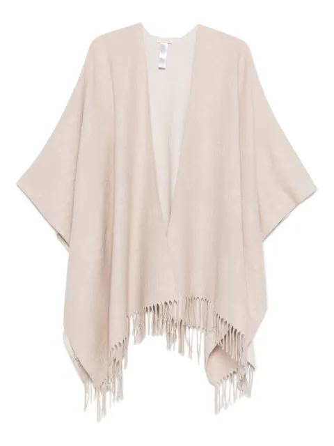 LIU JO logo-patch fringed poncho