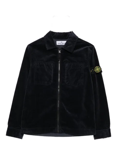 Stone Island Junior corduroy zip-up shirt