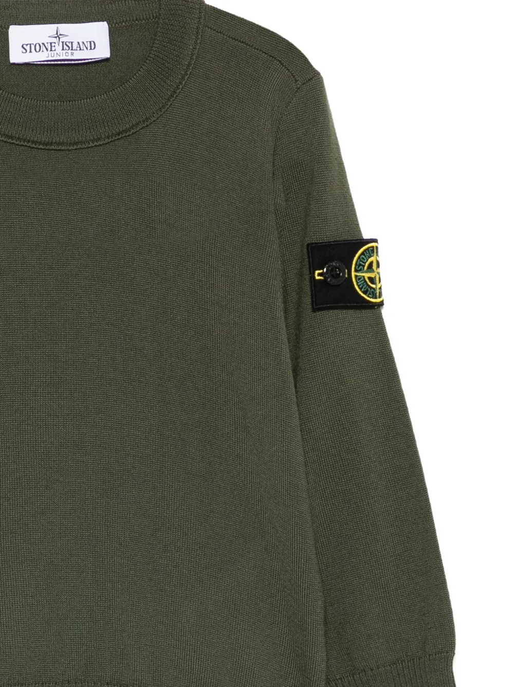 Stone Island Junior Wollen trui met logopatch Groen