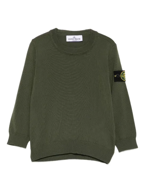 Stone Island Junior logo-patch wool sweater