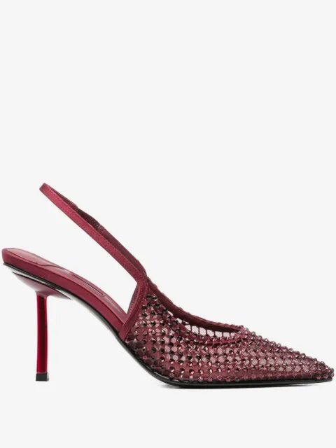 Le Silla 90mm Gilda crystal-embellished slingback heeled pumps
