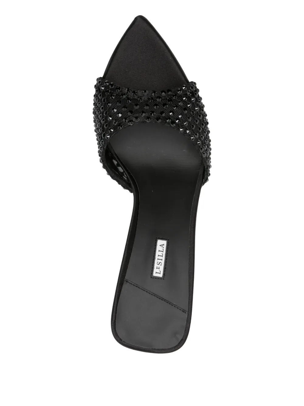 Le Silla 80mm crystal-embellished pointed-toe heeled sandals Black