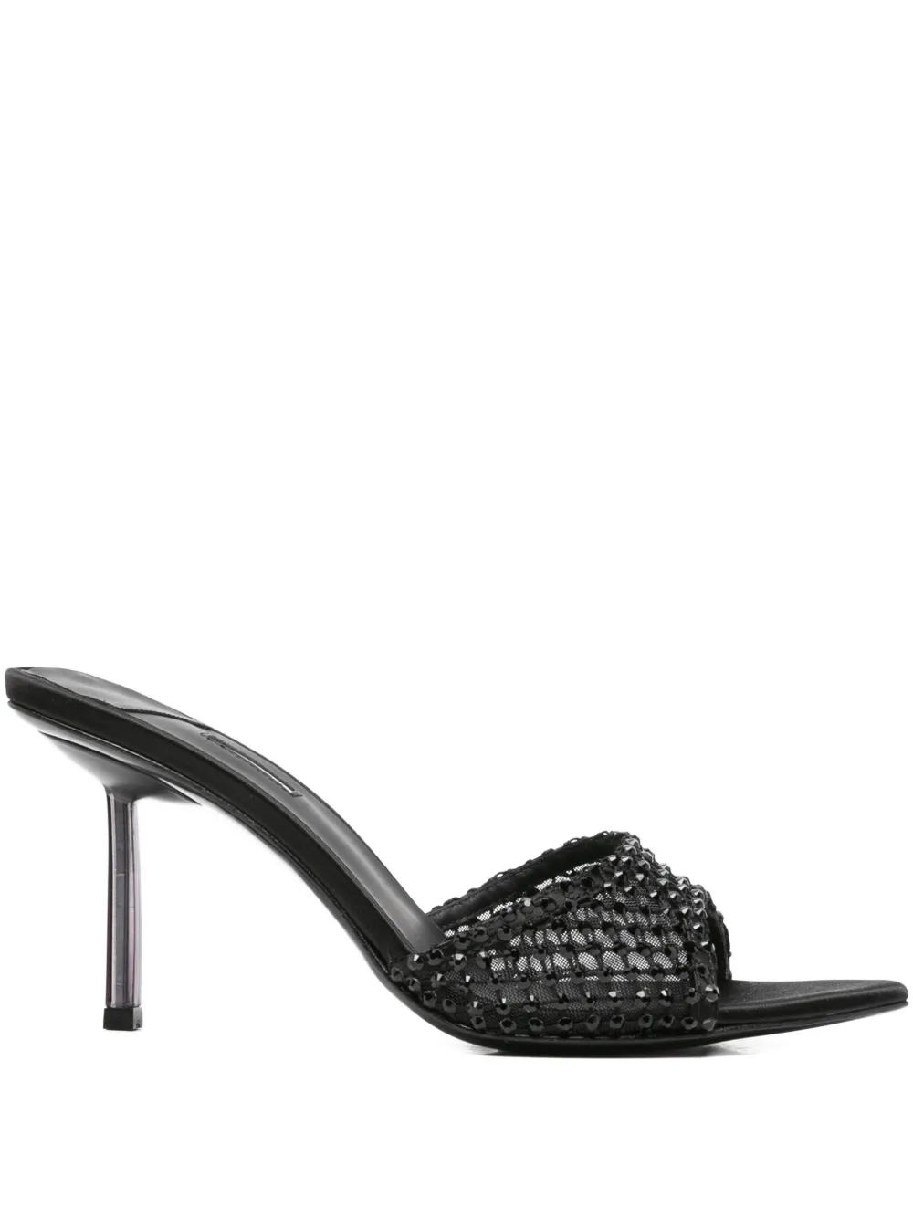 Le Silla 80mm crystal-embellished pointed-toe heeled sandals Black