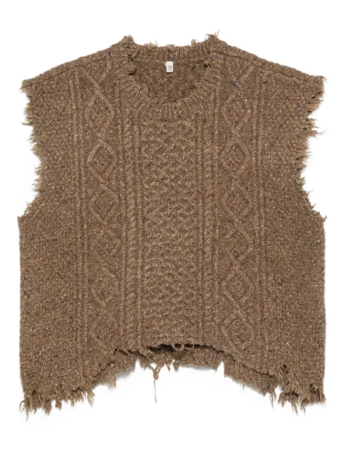 R13 cable-knit frayed sweater