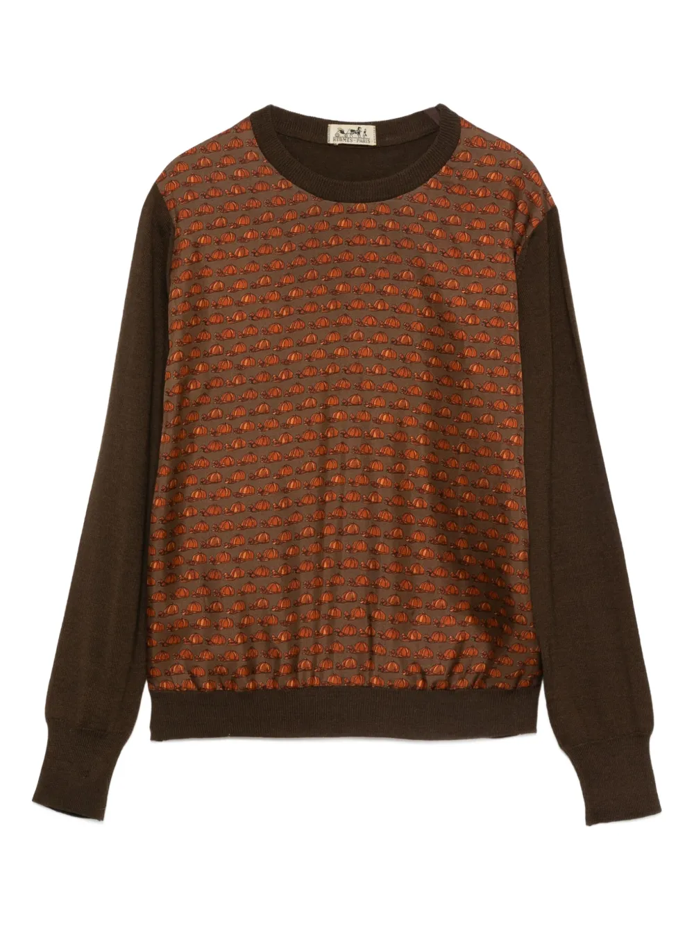 Hermès Pre-Owned 1970s wool-silk sweater - ブラウン Hermès Pre-Owned 1970s wool-silk sweater - ブラウン