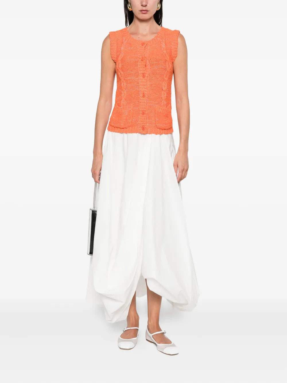 Courrèges Pre-Owned 1970s cable-knit sleeveless top | Image 2