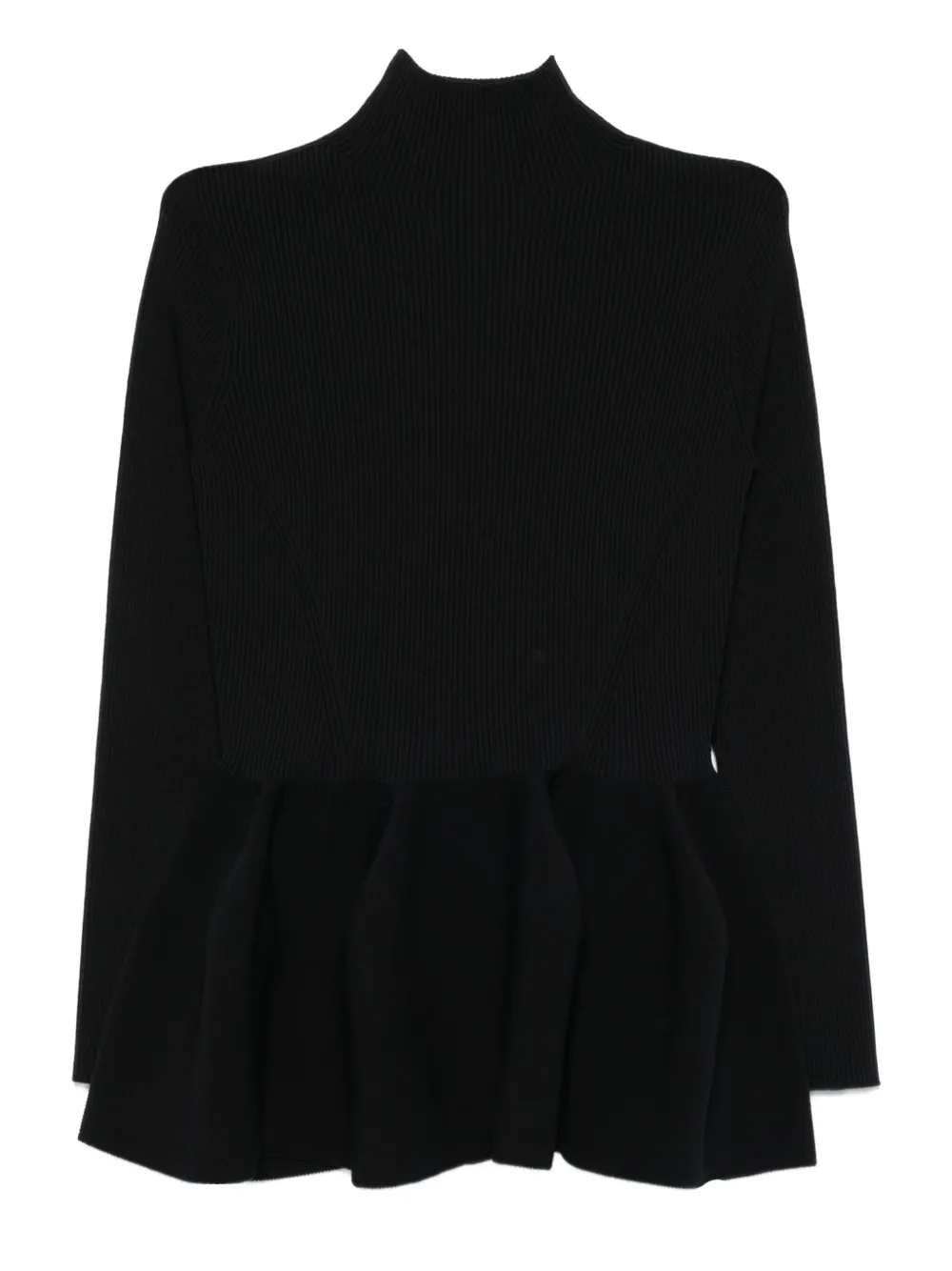 CFCL Pottery ribbed peplum top | Black | Image 1