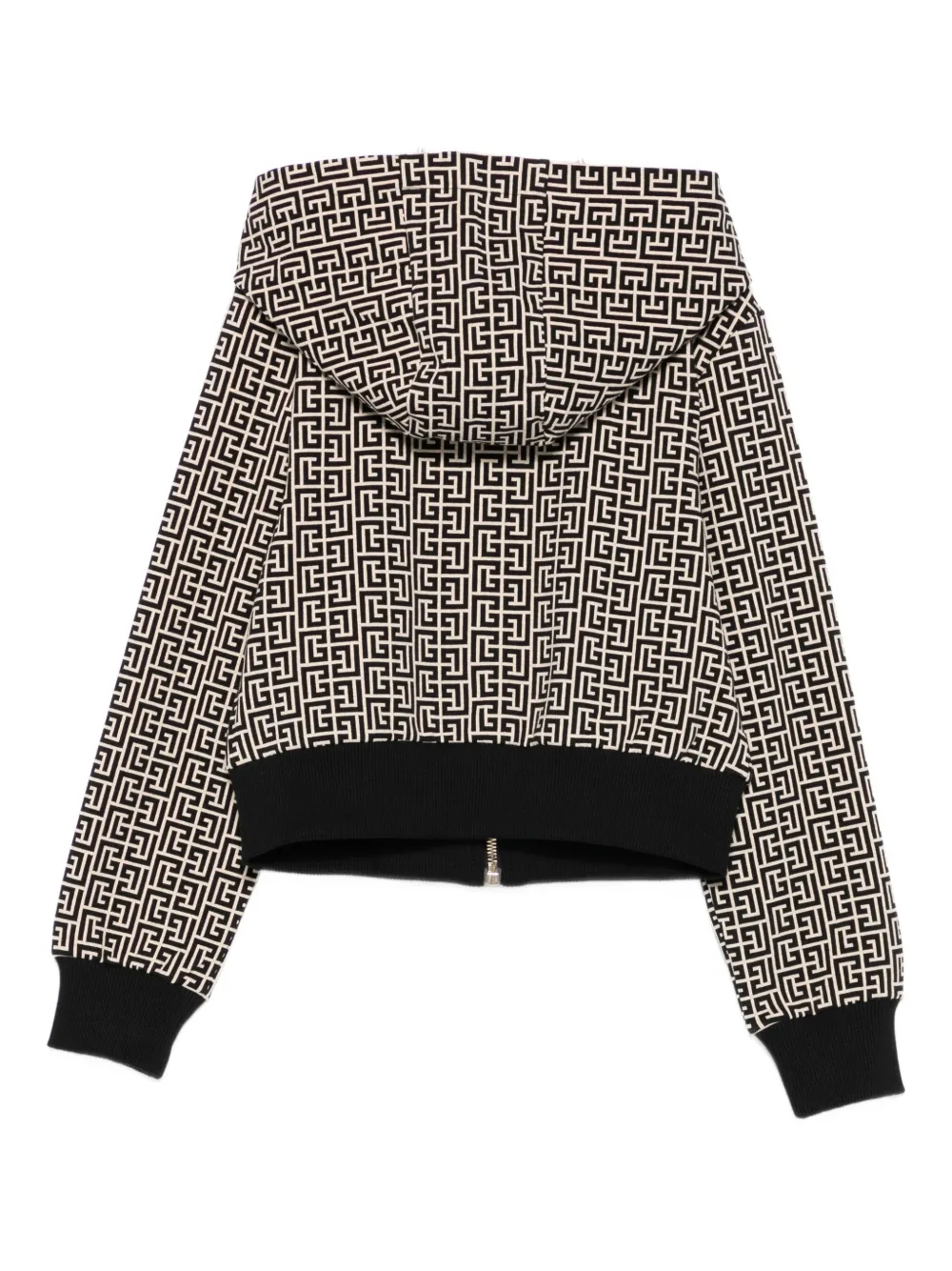 Balmain Kids Hoodie met monogram-print Beige